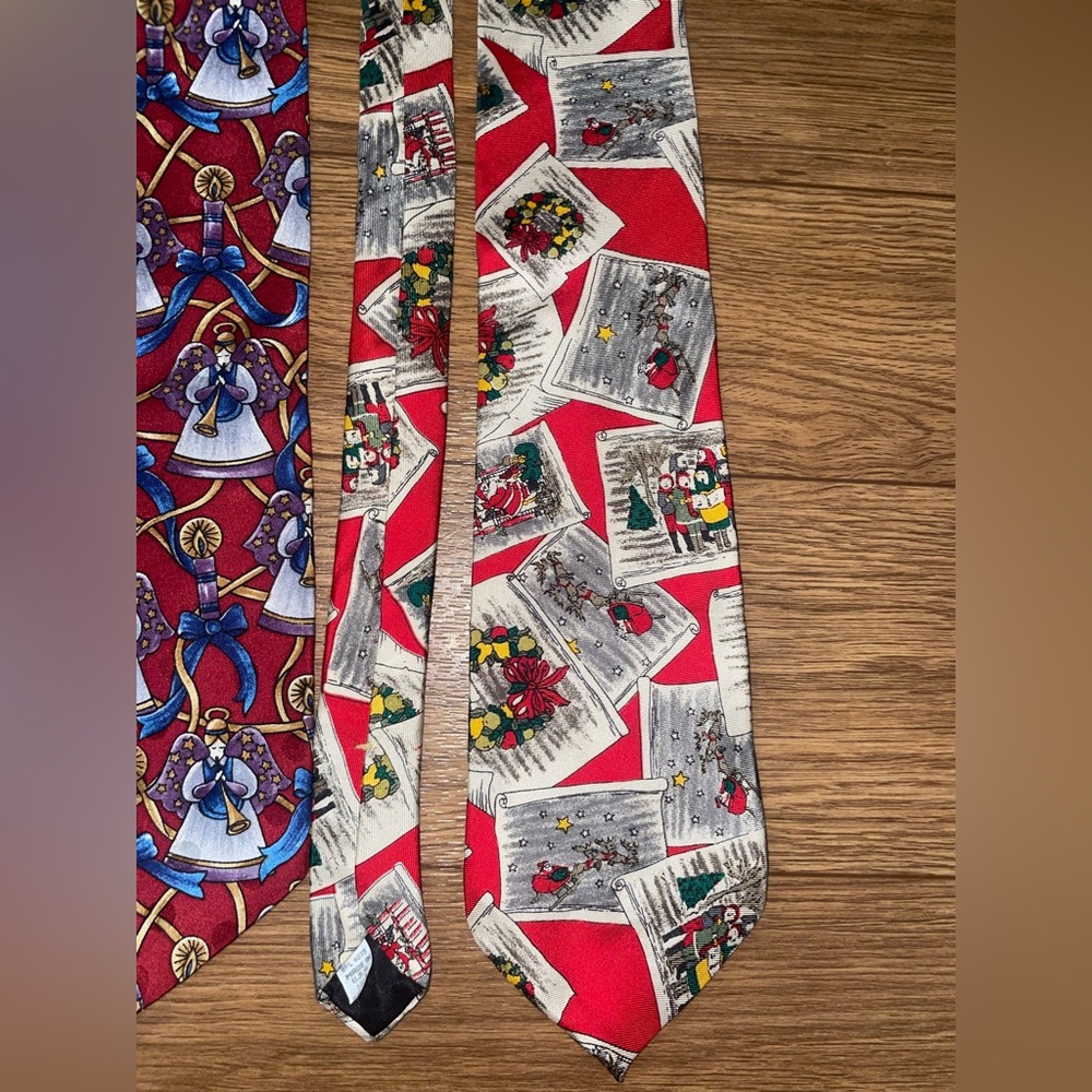 Wembley lot of 4 Christmas Ties 100% Silk unique festive Santa Christmas Holiday - Picture 5 of 7